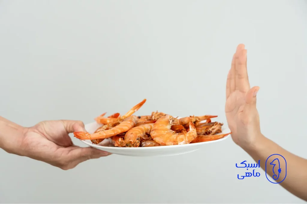 مضرات و موارد احتیاط مصرف میگو