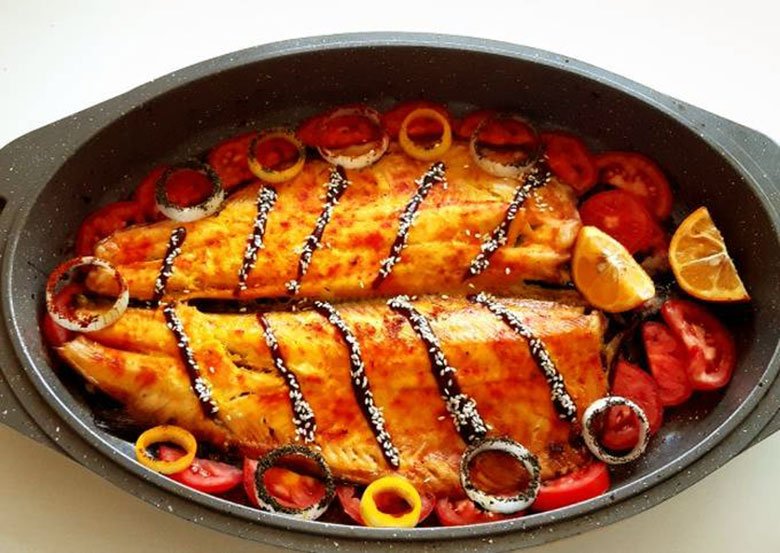 طرز پخت ماهی هامور زعفرانی