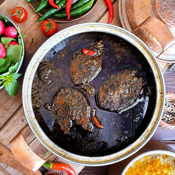 قلیه ماهی با ماهی مقوا